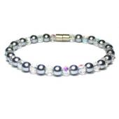 Magnet Clasp - 18cm Hematite Stone Beaded Bracelet